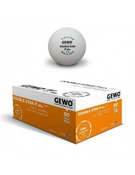 Bolas GEWO  P40+ Double Star 2** plástic. Pack 60